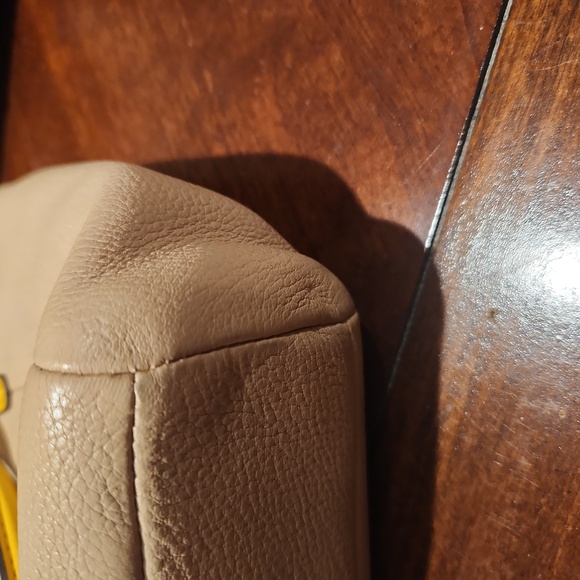 Coach Beige and Yellow Leather Handbag - Picture 6 of 6